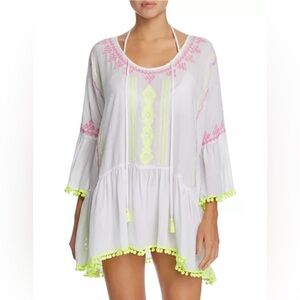 SURF GYPSY Neon Pom Pom Swim Cover Up - M